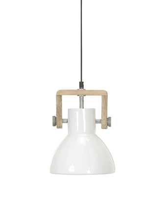 Biała industrialna lampa Ashby 19 cm