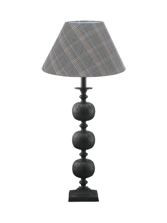 Czarna metalowa lampa stołowa Flory