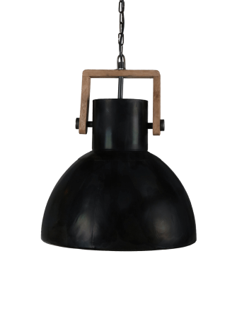 Duża surowa lampa wisząca Ashby czarna – Czarny, 29 cm