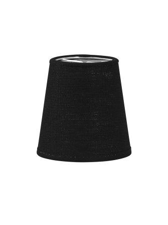Lniany abażur kinkietowy czarny Queen – Czarny, 12 cm