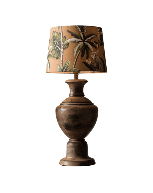 Rustykalna drewniana lampa brązowa