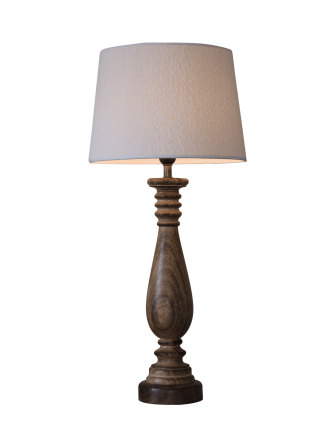 Brązowa drewniana lampa stołowa Linda 52 cm