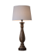 Brązowa drewniana lampa stołowa Linda 52 cm