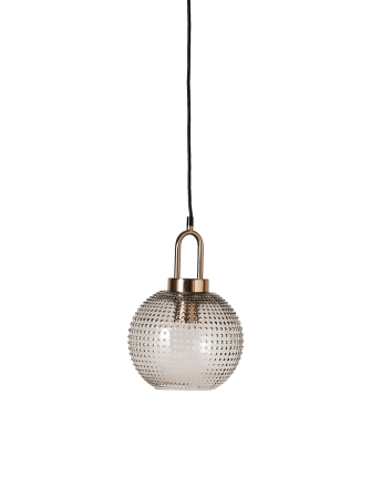 Lampa wisząca szklana kula jasny brąz Dora 22 cm