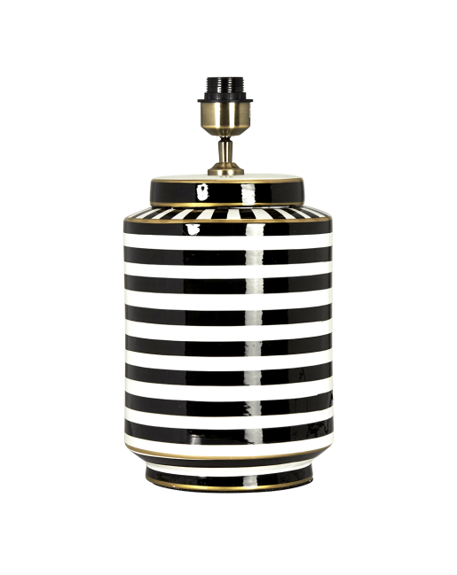 Ceramiczna lampa w pasy biało-czarna Gatsby
