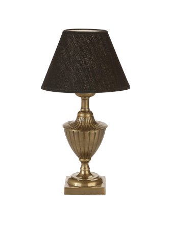 Mosiężna klasyczna lampka z abażurem Pollino 33 cm
