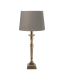 Mosiężna lampa stołowa Salong z lnianym abażurem
