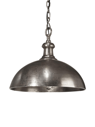 Srebrna industrialna lampa wisząca Liverpool – Srebrny, 50 cm