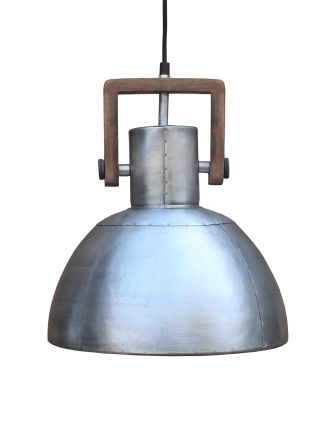 Duża industrialna lampa wisząca Ashby srebrna