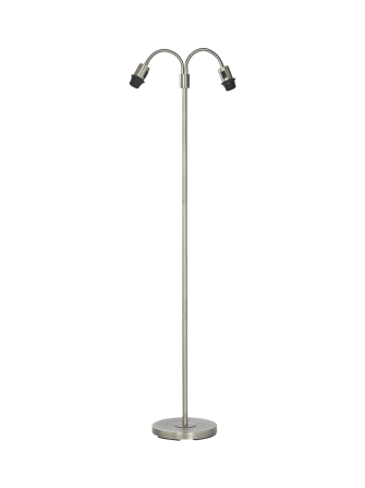 Srebrna lampa podłogowa Amy dwuramienna 150 cm