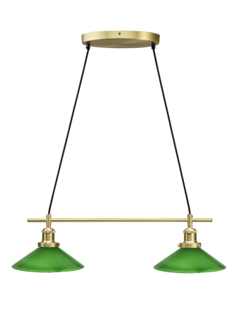 Podwójna szklana lampa wisząca zielona August