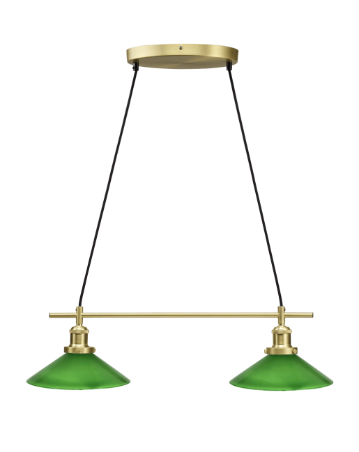 Podwójna zielona lampa nad stół