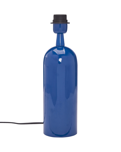 Butelkowa niebieska lampa na komodę