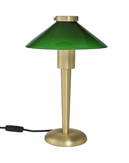 Zielona biurkowa lampa retro