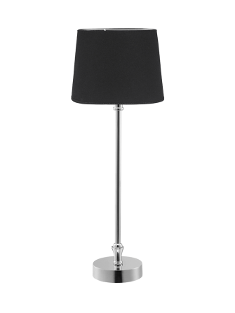 Chromowana lampa stołowa z abażurem Liam 56 cm