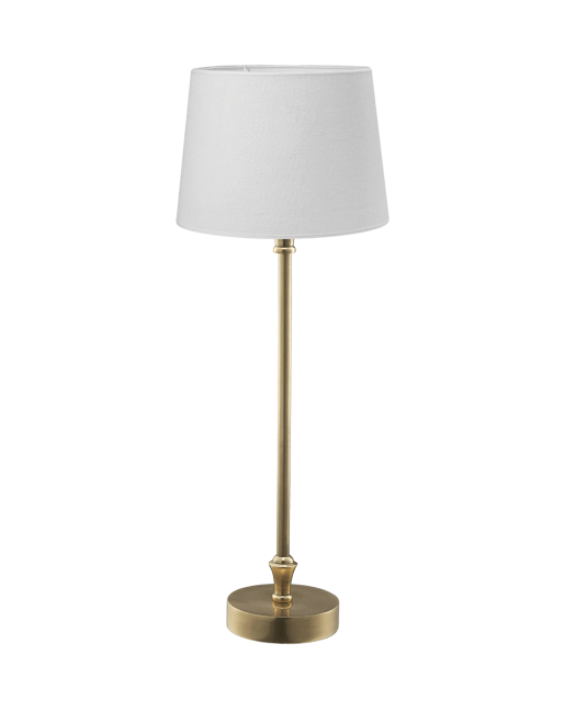 Lampa mosiężna stołowa z kloszem