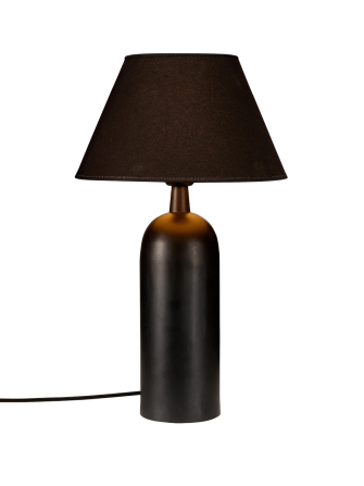 Czarna metalowa lampa stołowa Carter z abażurem