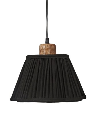 Czarna abażurowa lampa wisząca plisowana Siv PR Home